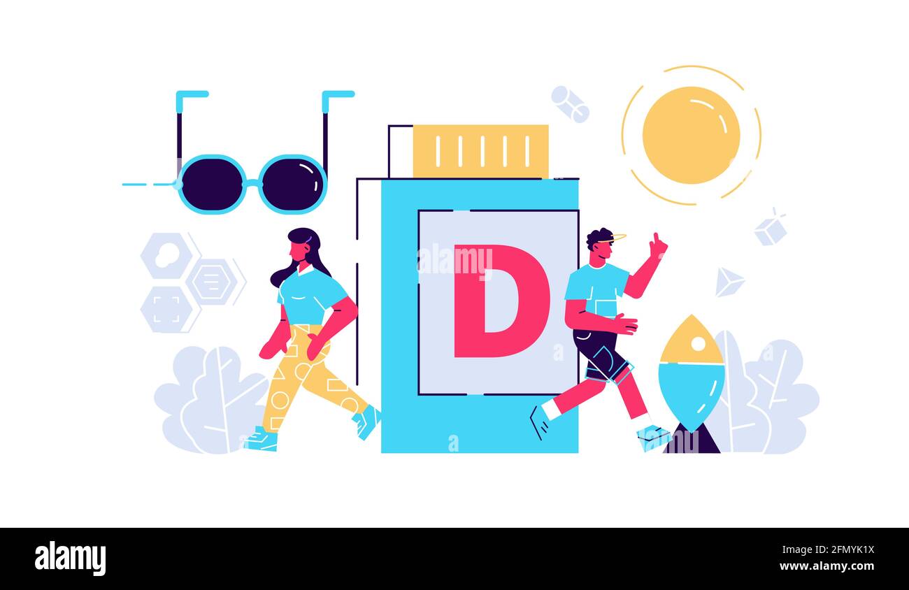 Vitamine D différentes sources et produits utiles Illustration de Vecteur