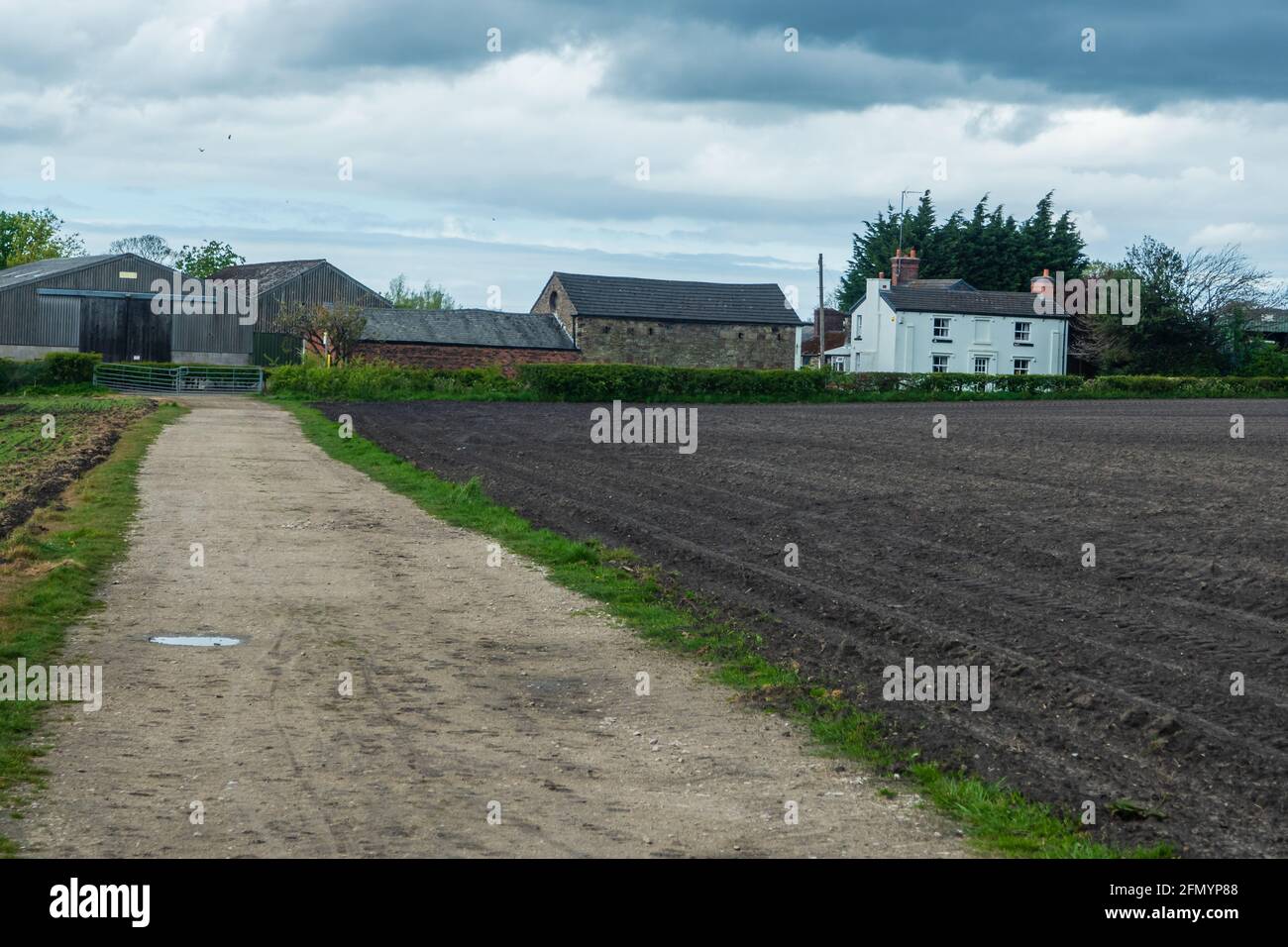 12.05.21 Rainford, St Helens, Merseyside, Royaume-Uni. Ferme Agricultural au-dessus de Moss Bank à St Helens Merseyside Banque D'Images