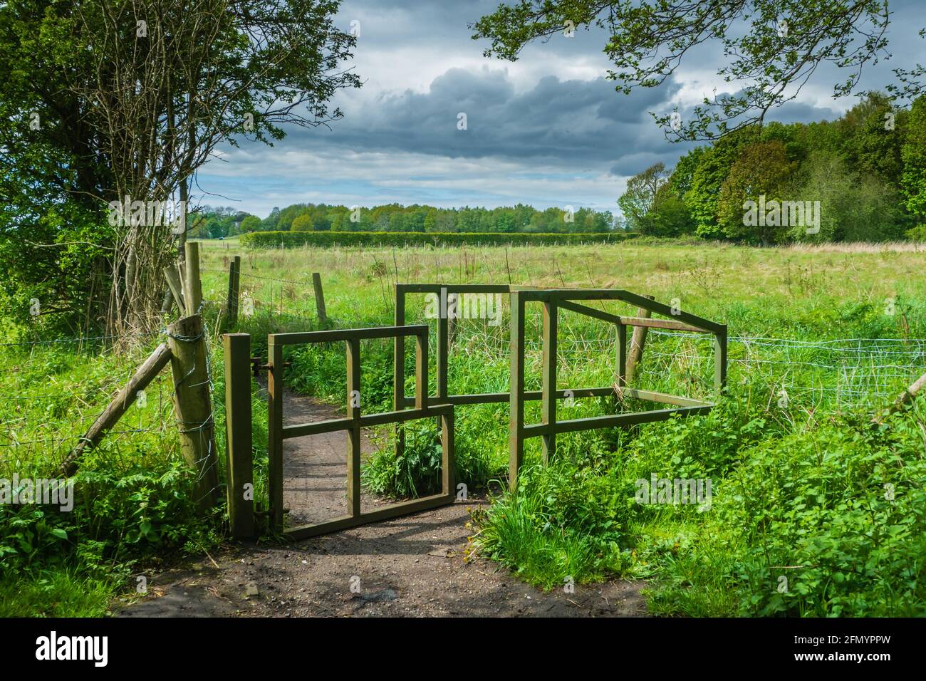 Près du chemin linéaire entre St Helens et Rainford at Rainford Junction Banque D'Images