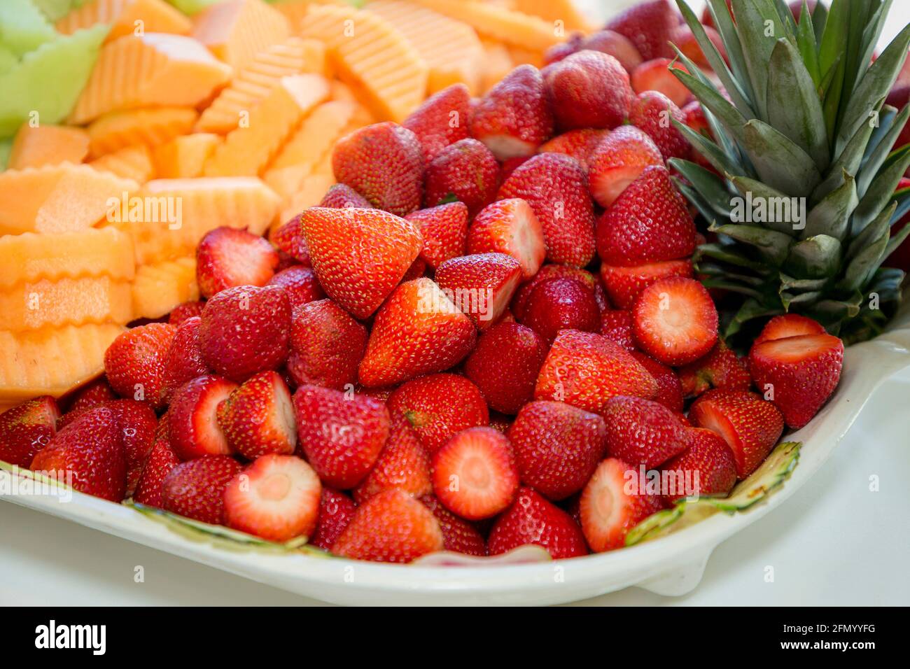 Plateau de fruits au dîner buffet, Naples, Floride, États-Unis Banque D'Images