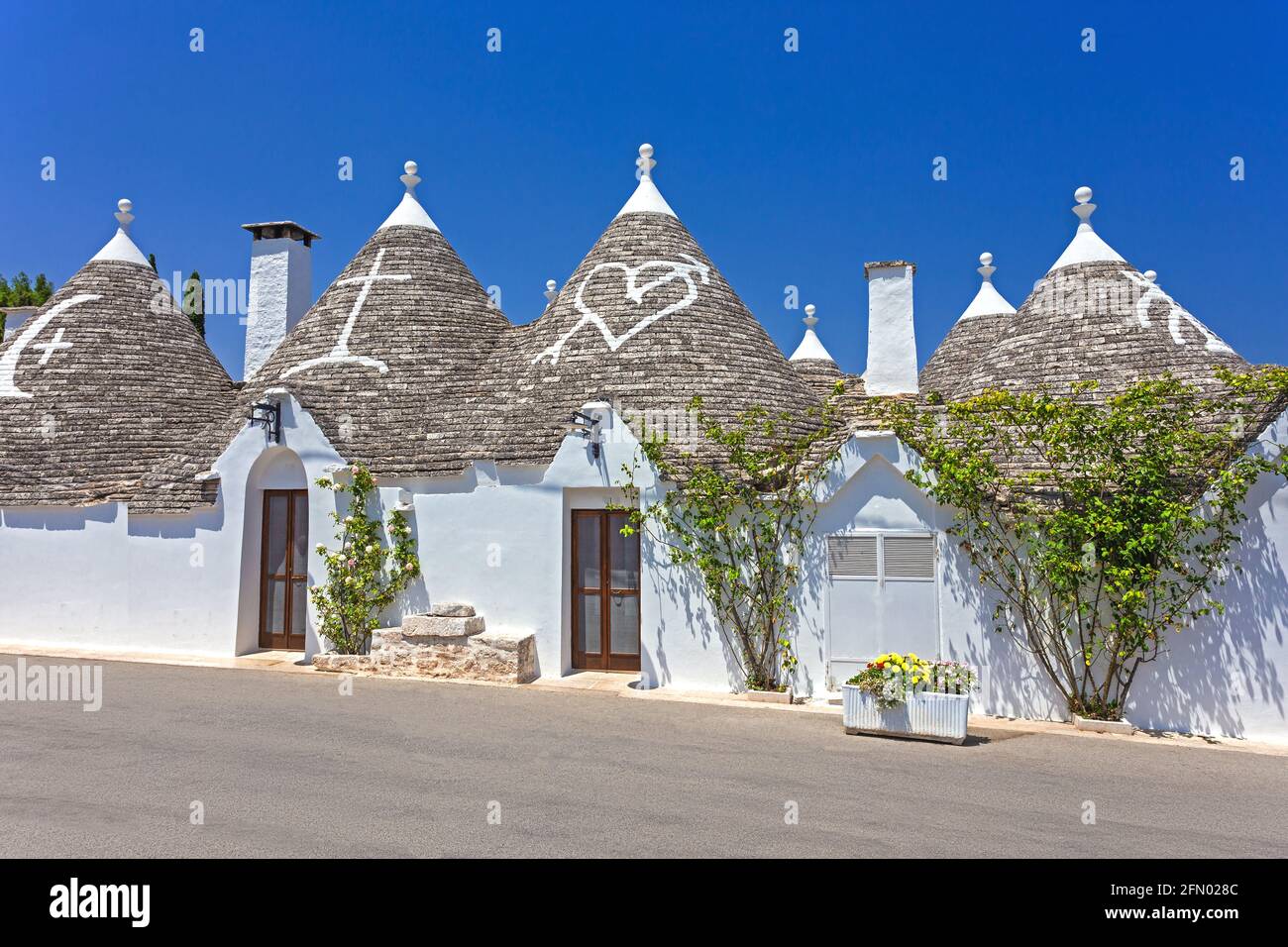 Alberobello, Italie. Alberobello est une petite ville près de Bari, Apulia, dans le sud de l'Italie. La vieille ville d''Alberobello est célèbre pour son trullo unique Banque D'Images