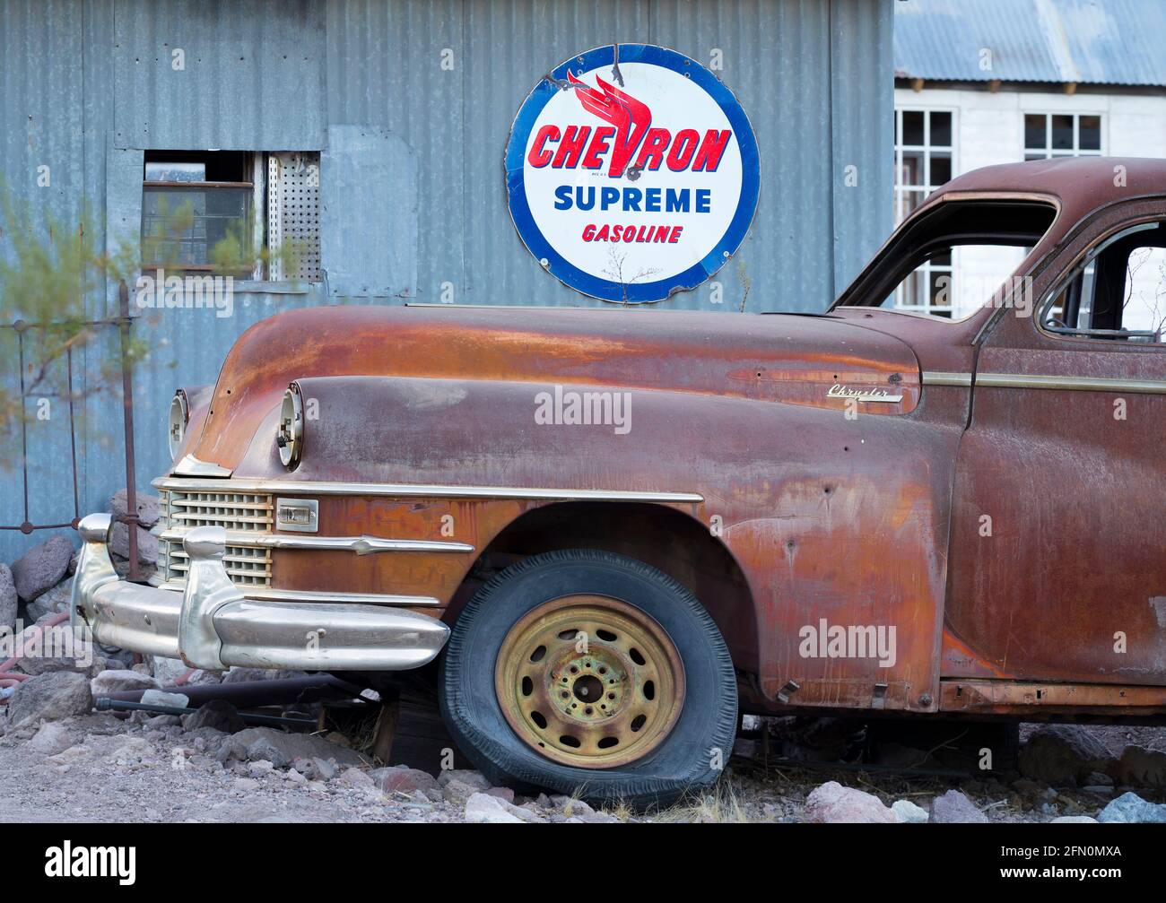 Rusty car Wreck, Junkyard, Searchlight, Nevada Banque D'Images