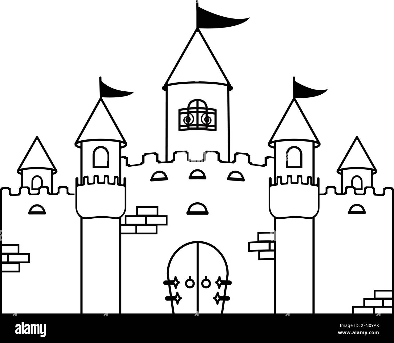 Livre De Coloriage Chateau De La Princesse De Fees Feuille De Travail D Activite Enfants Jeu D Art Pour Enfants Illustration Vectorielle Image Vectorielle Stock Alamy