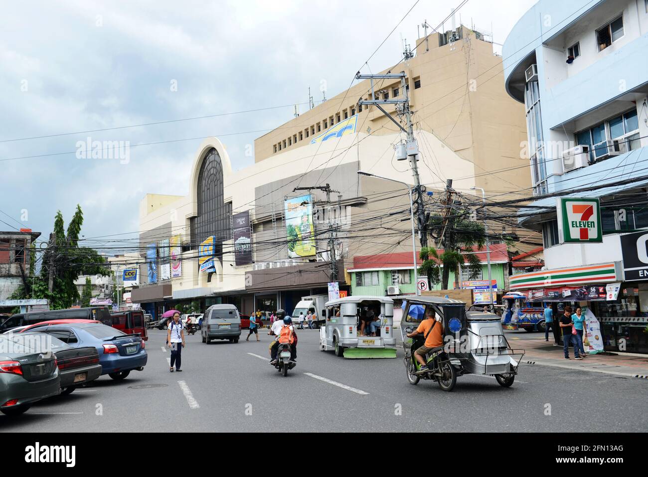 Centre-ville de Legazpi, Bicol, Philippines. Banque D'Images
