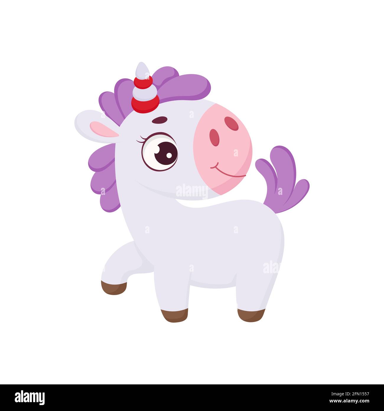 Une Licorne Magique Et Mignonne Drole De Magie Unicorn Personnage De Dessin Anime Pour L Impression Cartes Douche De Bebe Invitation Fonds D Ecran Decor Stoc Puericulture De Couleur Vive Image Vectorielle Stock