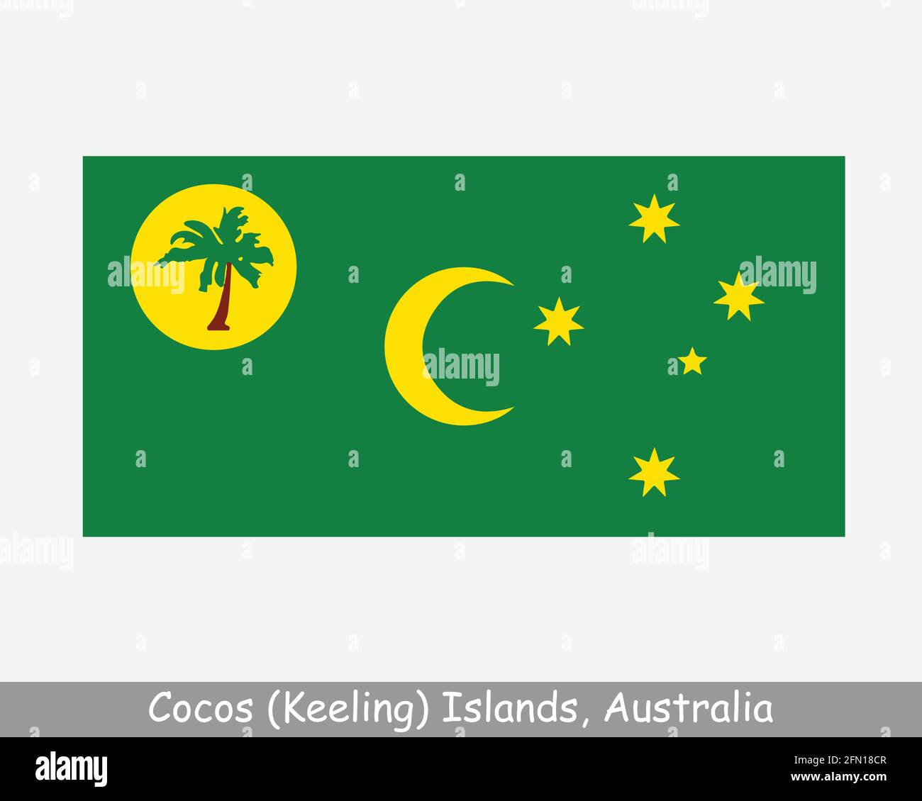Drapeau des îles Cocos (Keeling). Territoire australien de l'océan Indien, territoire externe de l'Australie. Fichier de découpe d'illustration de vecteur EPS Illustration de Vecteur
