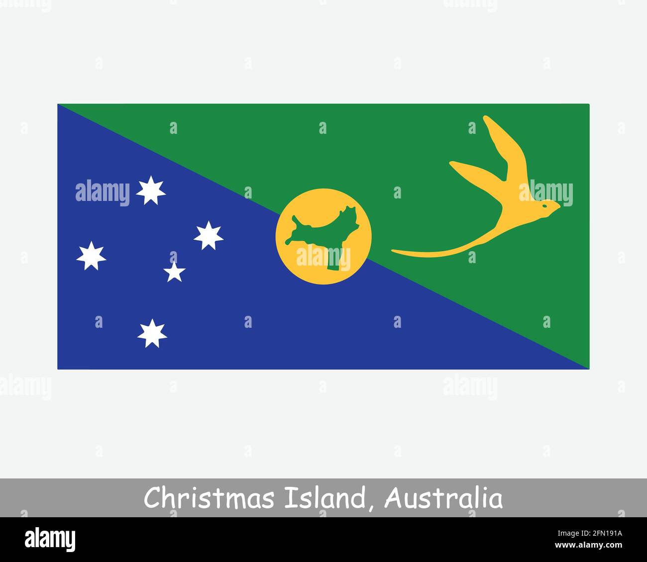 Drapeau de l'île Christmas. Territoire australien de l'océan Indien, territoire externe de l'Australie. Bannière de fichier de découpe d'illustration de vecteur EPS Illustration de Vecteur