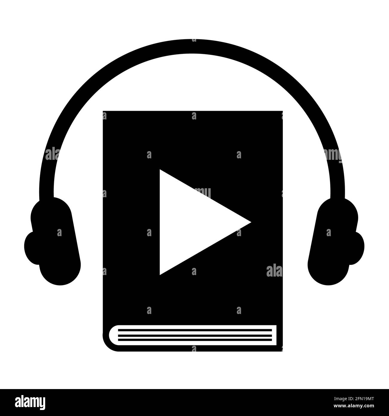 icône de livre audio sur fond blanc. affiche casque et livre audio. logo livres  audio. concept d'apprentissage en ligne. style plat Photo Stock - Alamy