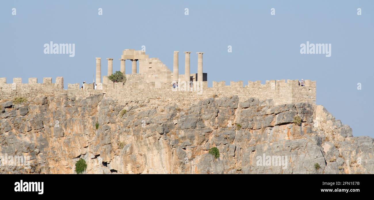 Acropole Lindos Rhodes Banque D'Images