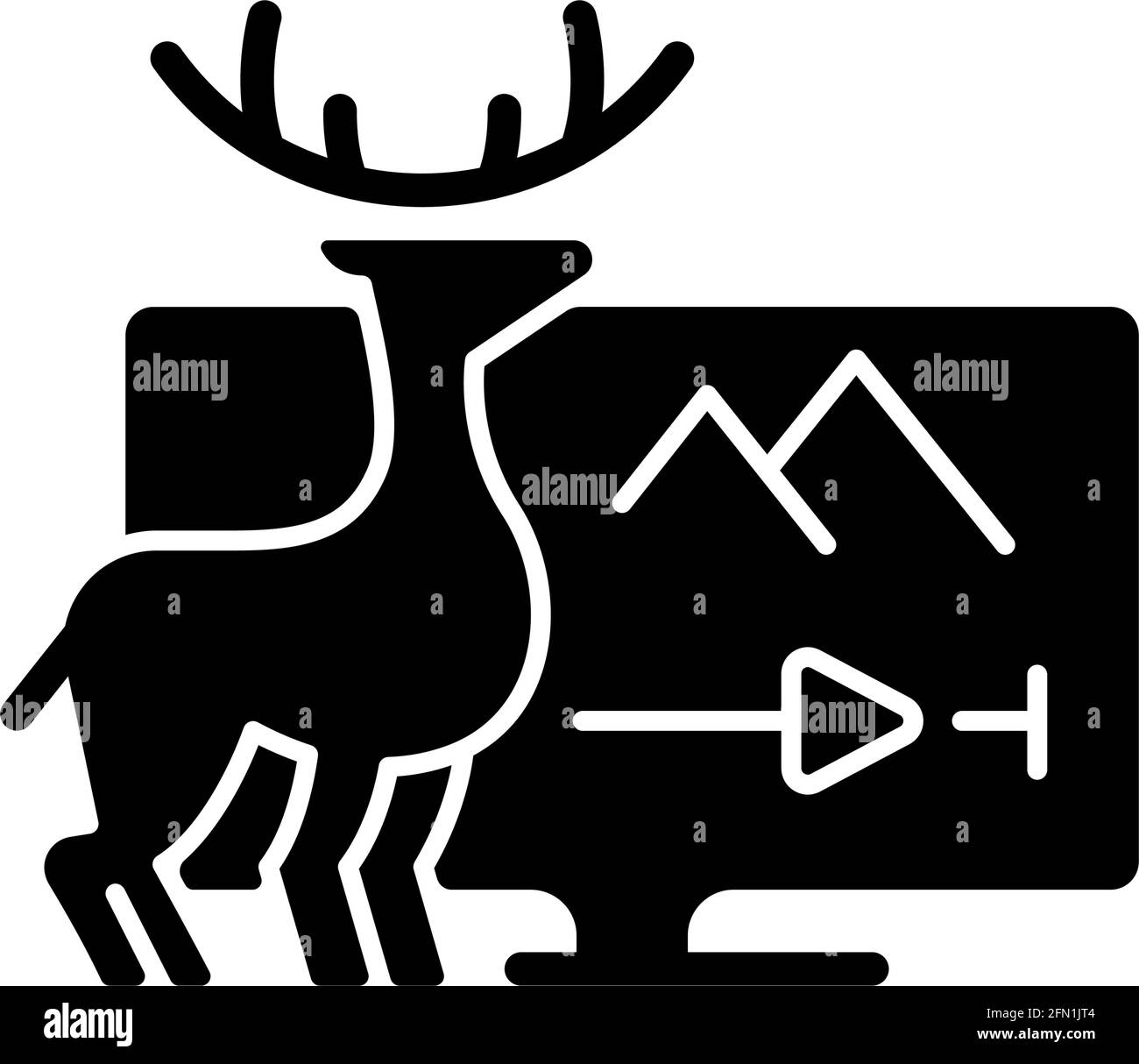 Icône de glyphe noir de diffusion de documentaires Illustration de Vecteur