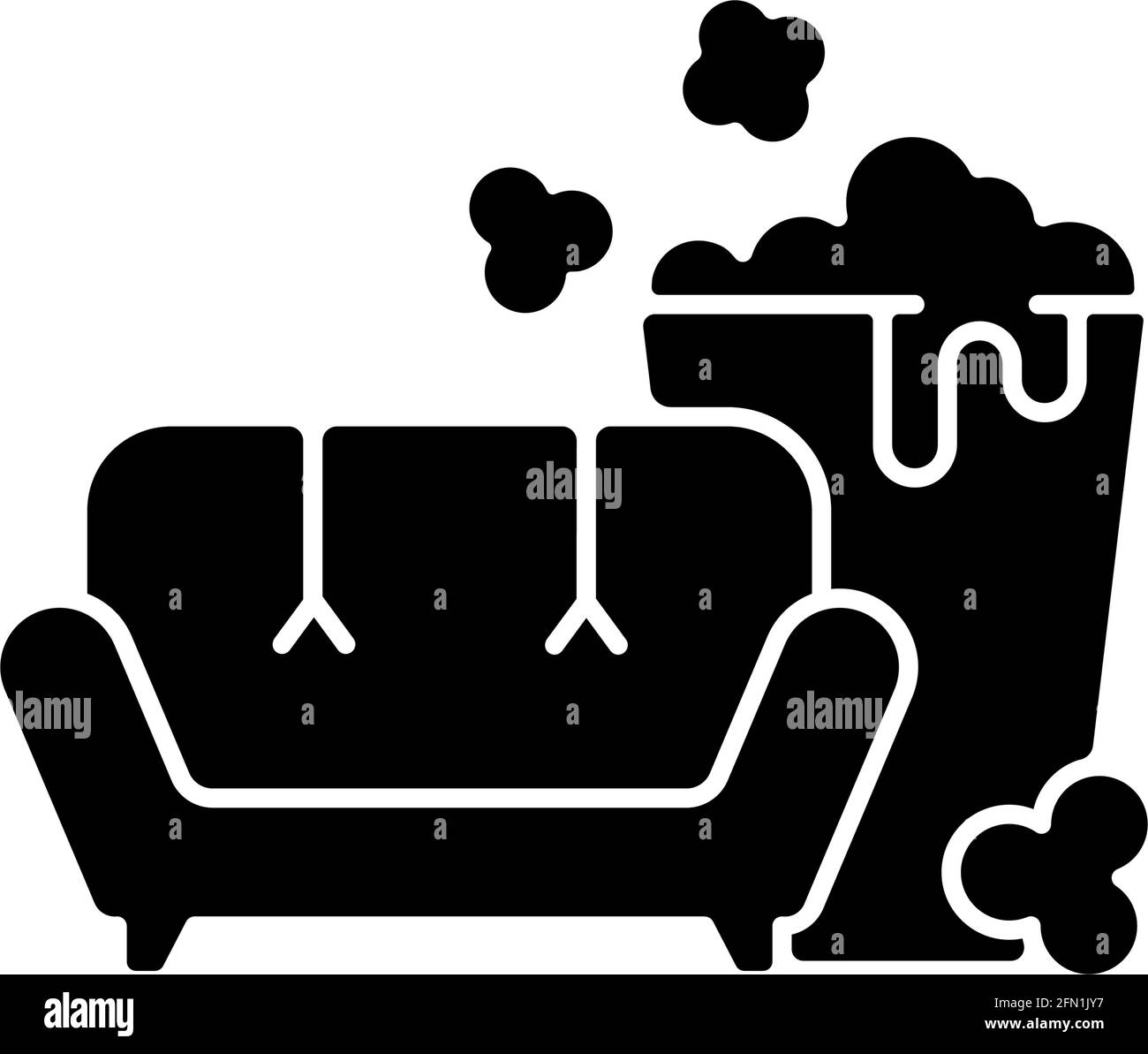 Icône de glyphe noir de diffusion de séries TV Illustration de Vecteur