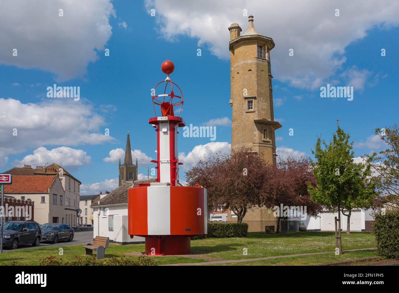 Harwich, Royaume-Uni, vue sur la ville de Harwich Buoy et le Haut phare situé dans le centre de la vieille ville portuaire de Harwich, Essex, Angleterre, Royaume-Uni Banque D'Images