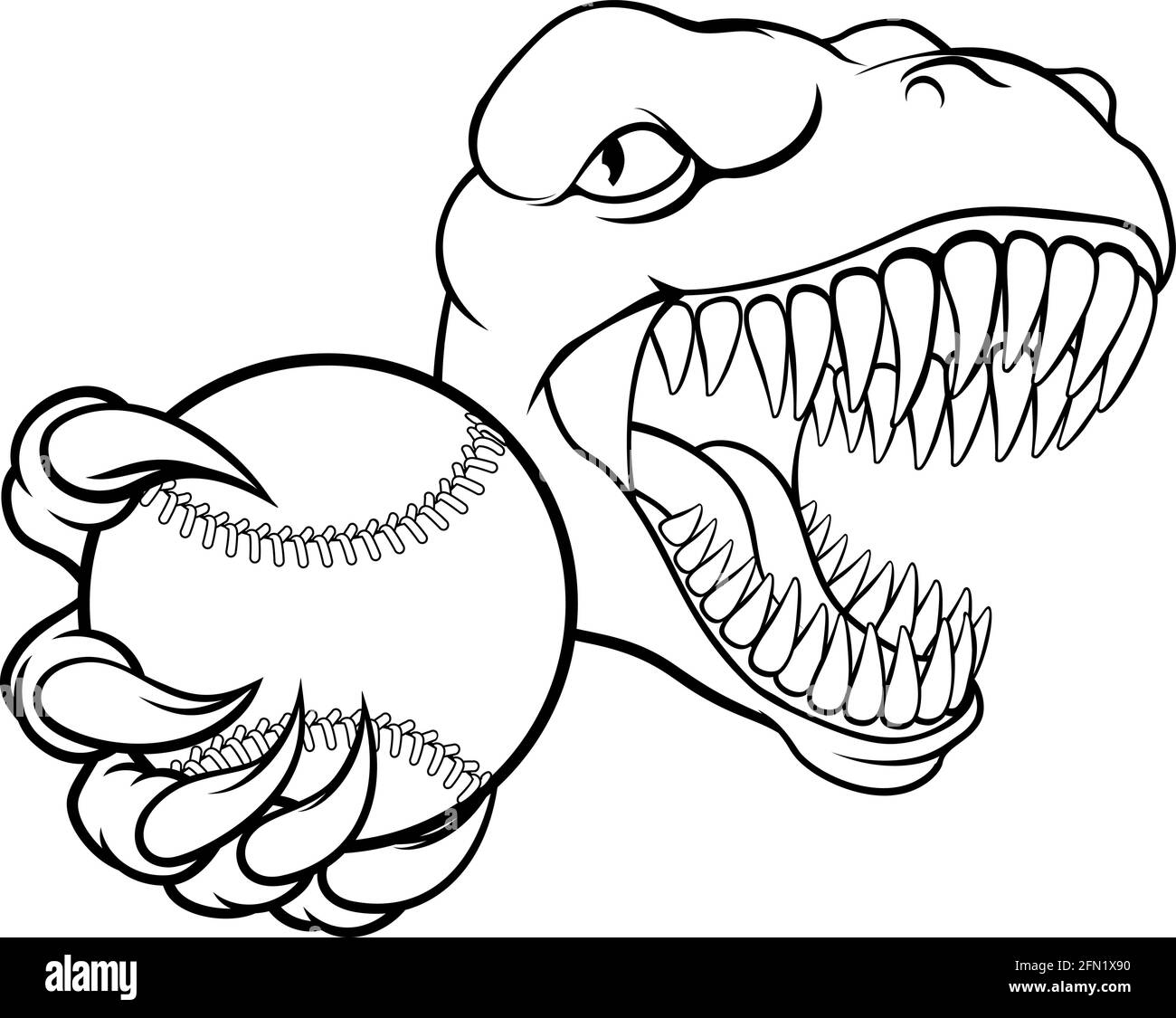 Joueur de Baseball Sports de dinosaures animal mascotte Illustration de Vecteur