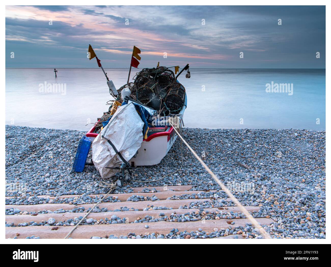 Petit bateau de pêche Sheringham Banque D'Images