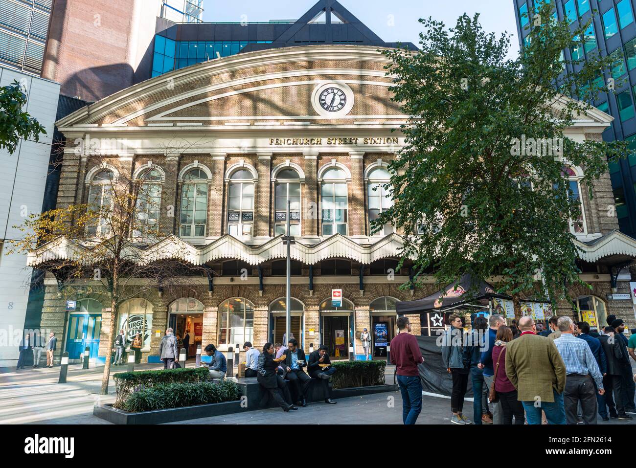 Approches et façade de la station Fenchurch Street à Londres. Banque D'Images