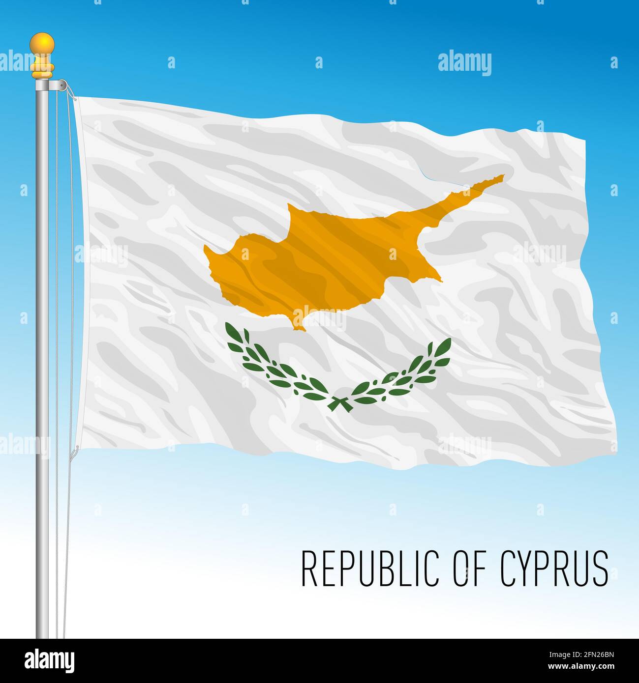 Drapeau national officiel de la république de Chypre, Union européenne, illustration vectorielle Illustration de Vecteur