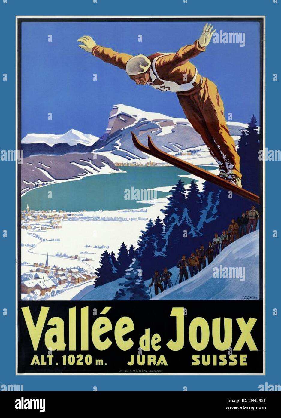 Ancien Tirage Photo Vintage - Sauts à Ski à Morez, France (circa 1880) - Authentique Collection