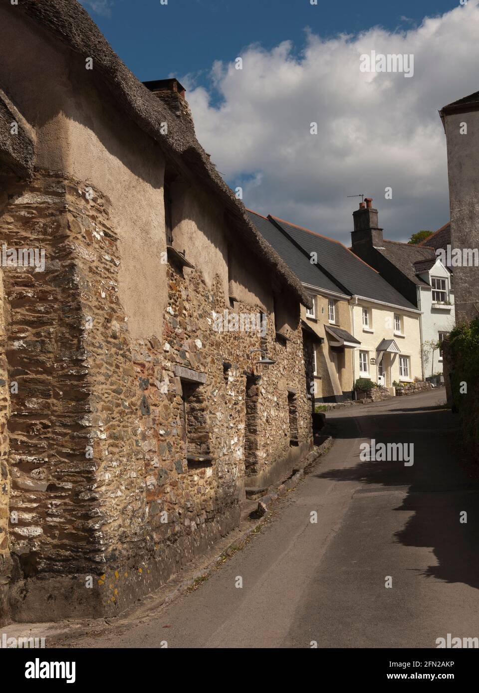 Cottages pittoresques Dittisham Village Devon Banque D'Images