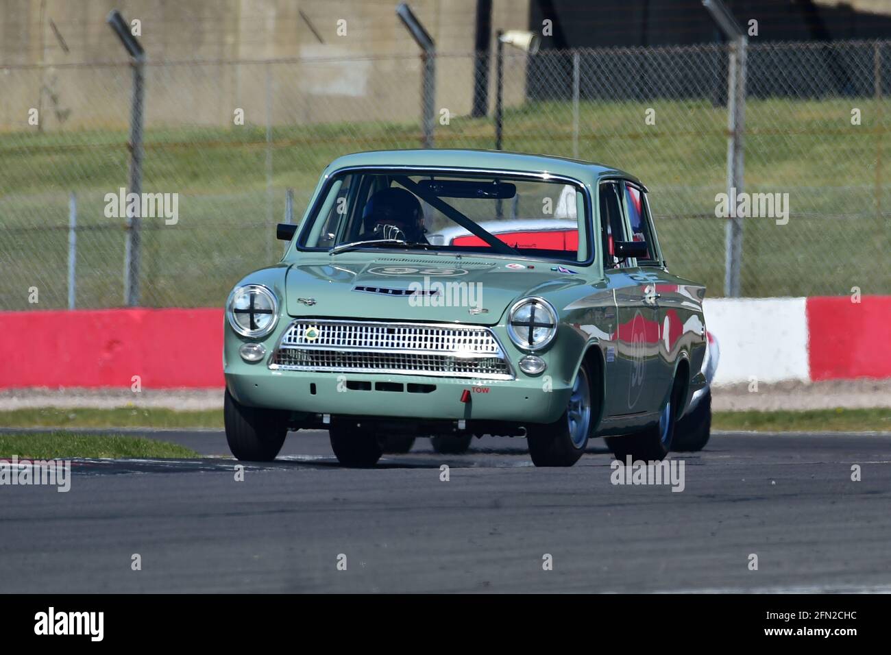 Mark Burton, Graham Pattle, Ford Lotus Cortina, Historic Touring car Challenge, HTCC, Tony dron Trophy, STCC, U2TC, Donington Historic Festival, Virage Banque D'Images