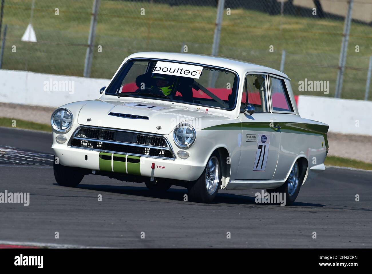 Guy Smith, Ford Lotus Cortina, Historic Touring car Challenge, HTCC, Tony dron Trophy, STCC, U2TC, Donington Historic Festival, Donington Park, Angleterre Banque D'Images