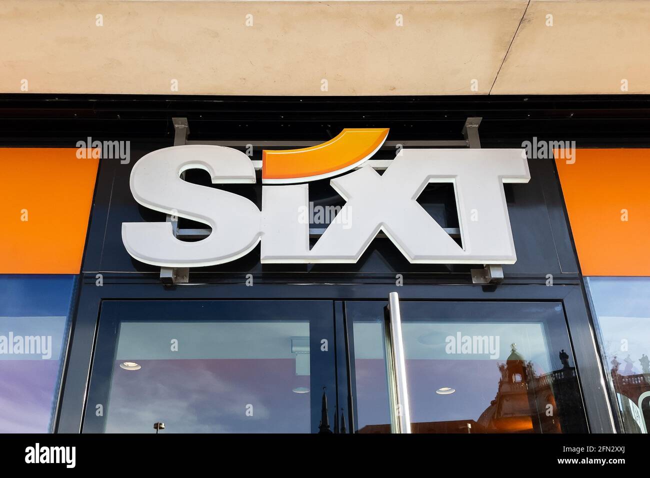 Logo Sixt car Rental à Munich Banque D'Images