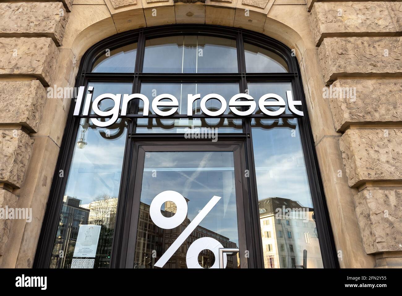 Logo de la boutique de meubles Ligne Roset à Munich Banque D'Images