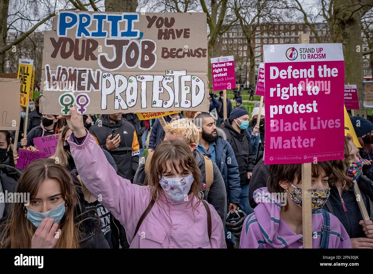 Tuez la protestation de Bill. Des milliers de manifestants se réunissent à Hyde Park pour manifester contre un projet de loi contre les crimes de police « anti-protestation ». Londres, Royaume-Uni Banque D'Images