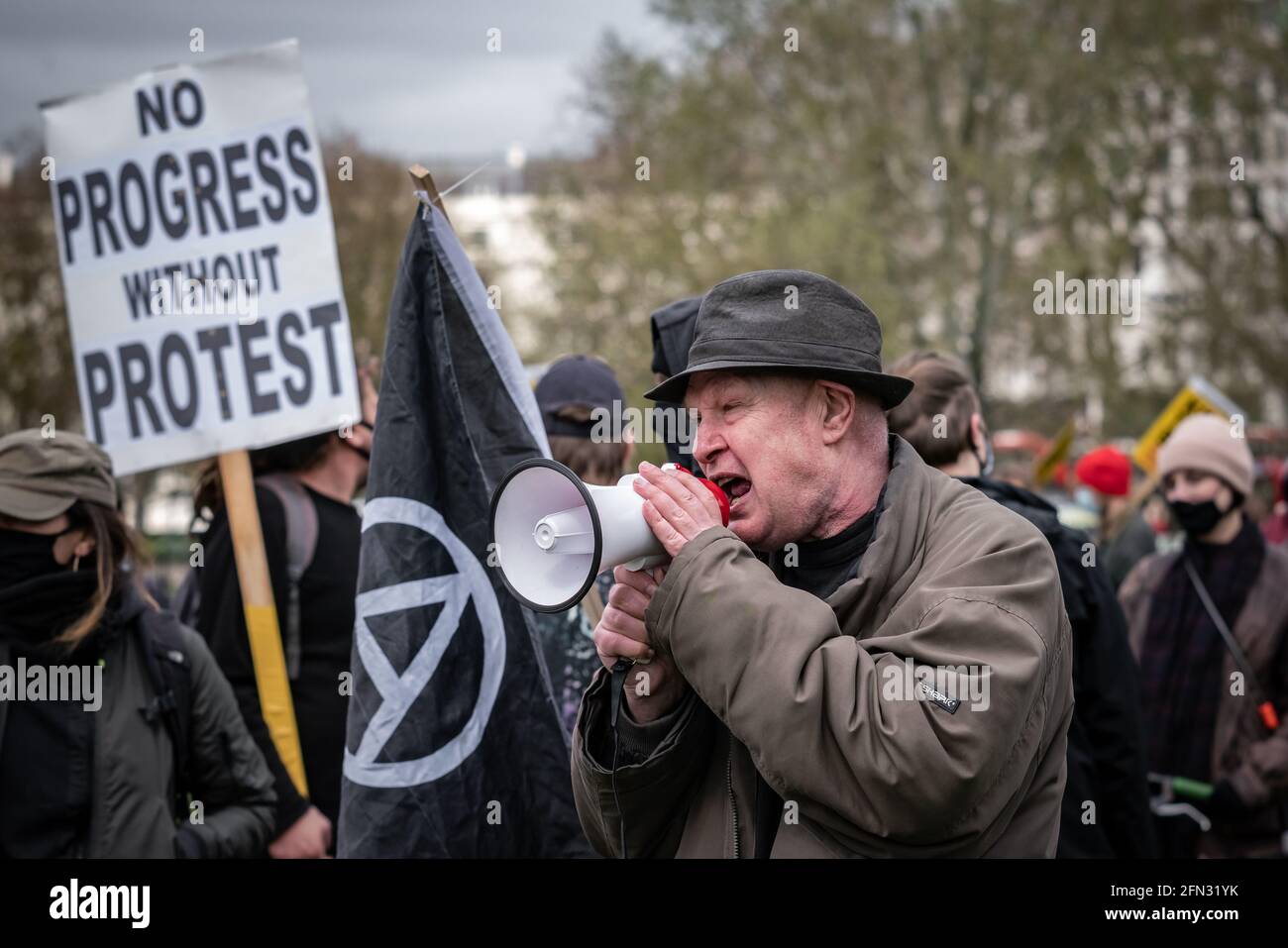Tuez la protestation de Bill. Des milliers de manifestants se réunissent à Hyde Park pour manifester contre un projet de loi contre les crimes de police « anti-protestation ». Londres, Royaume-Uni Banque D'Images