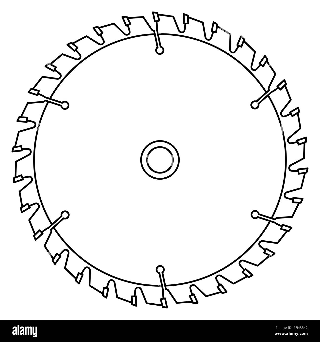 Illustration de l'outil de lame de scie circulaire de contour Illustration de Vecteur