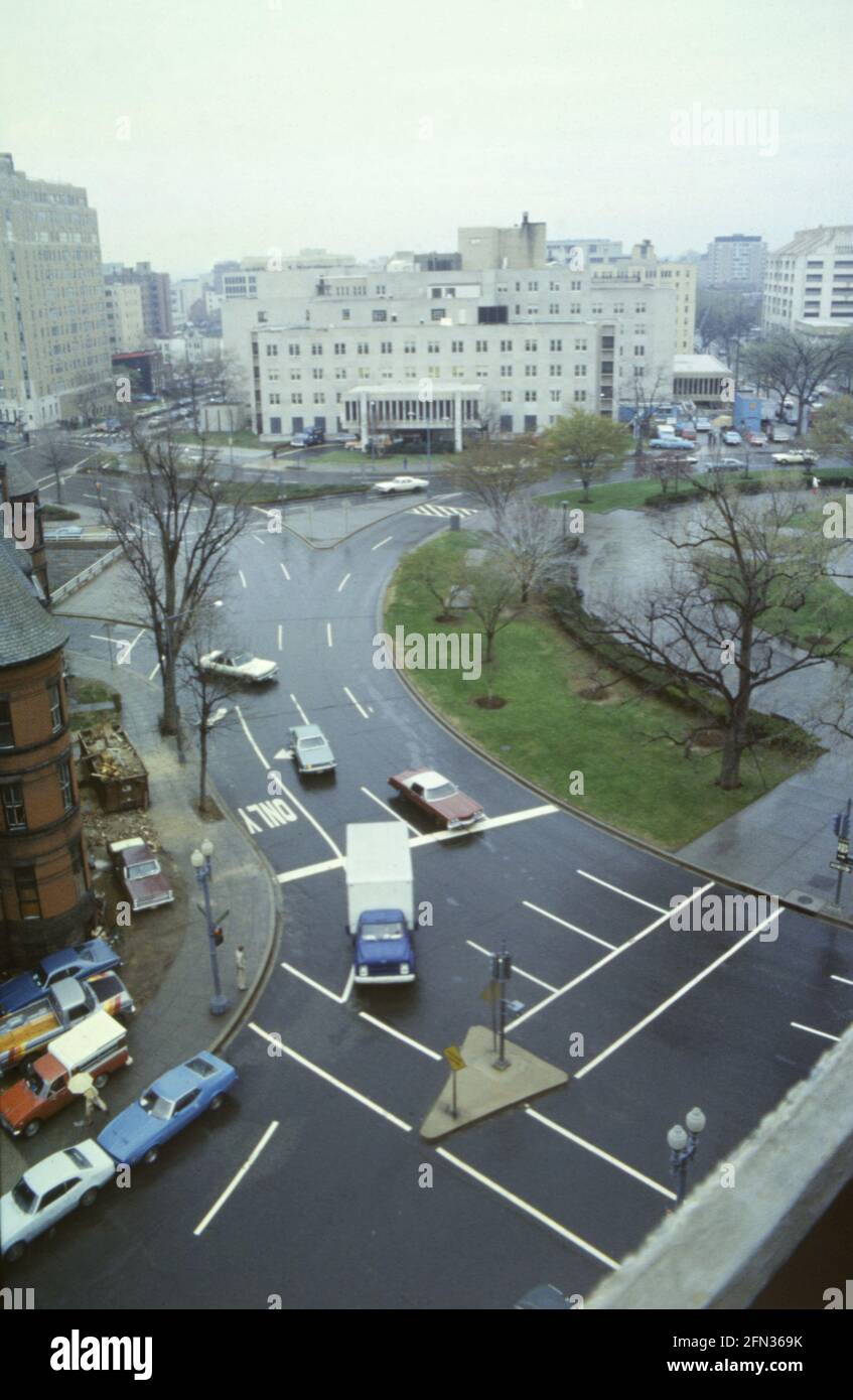 Washington Circle, Washington DC, États-Unis, 1977 Banque D'Images