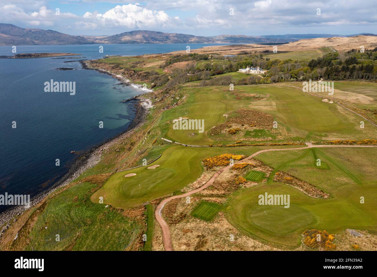 Parcours de golf Ardfin sur le domaine Ardfin, île du Jura, Hébrides intérieures, Écosse. Le cours est la propriété de Greg Coffey et conçu par Bob Harrison. Banque D'Images