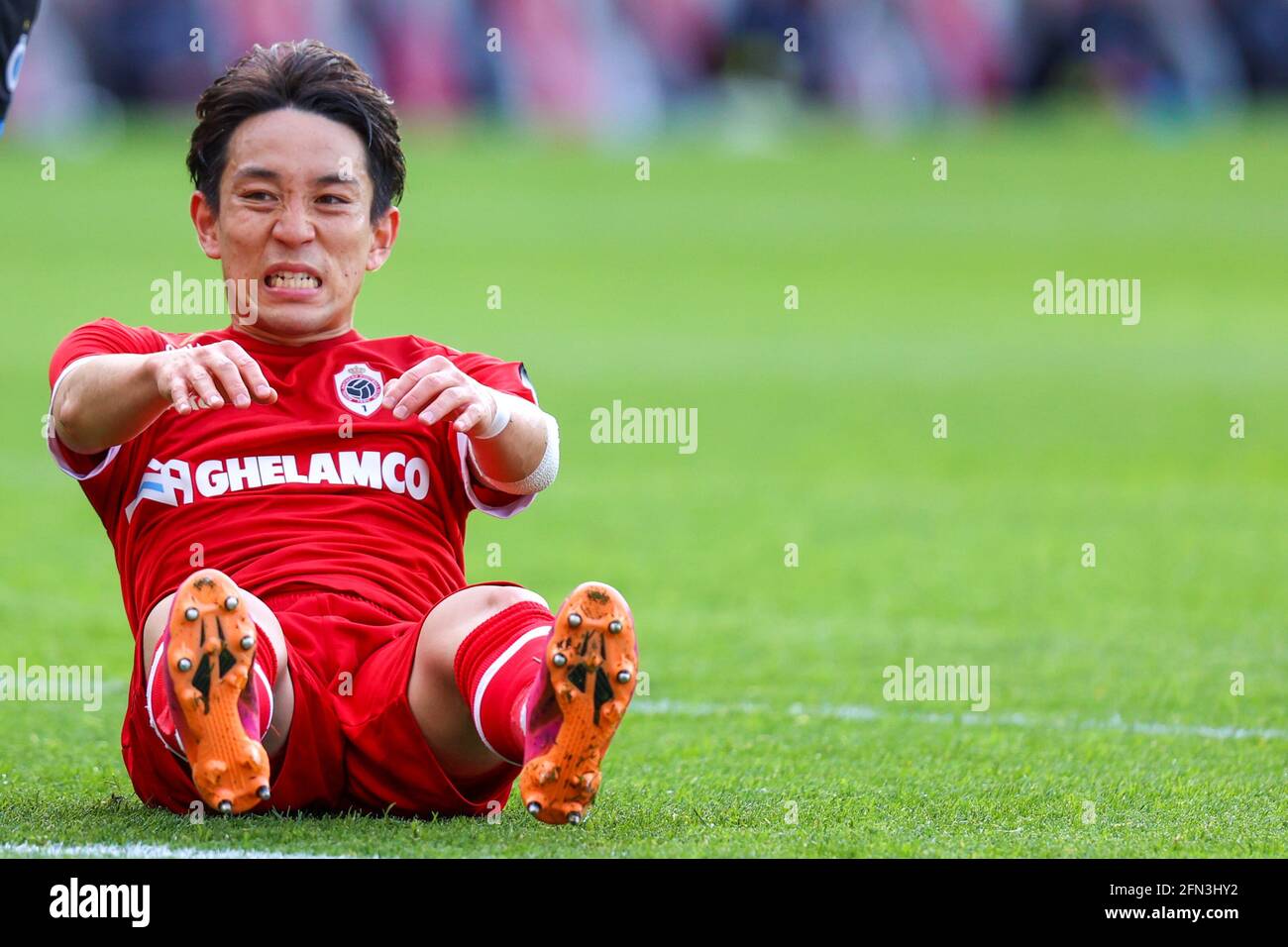 ANVERS, BELGIQUE - 13 MAI : Koji Miyoshi de Royal Antwerp lors du match Jupiler Pro League entre Royal Antwerp FC et Club Brugge à Bosuilstadion Banque D'Images