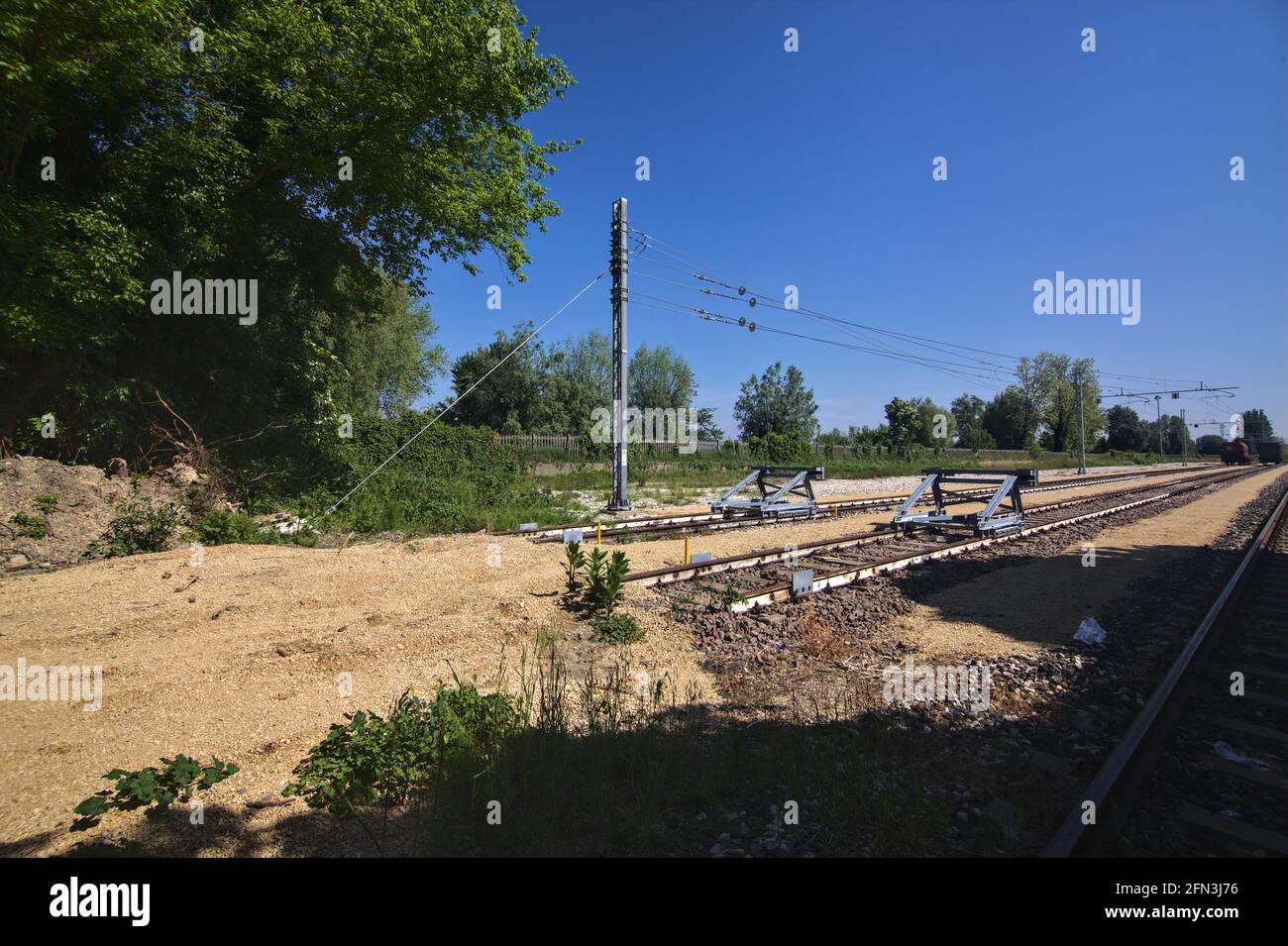 Chemin de fer Dead End dans une ville italienne Banque D'Images