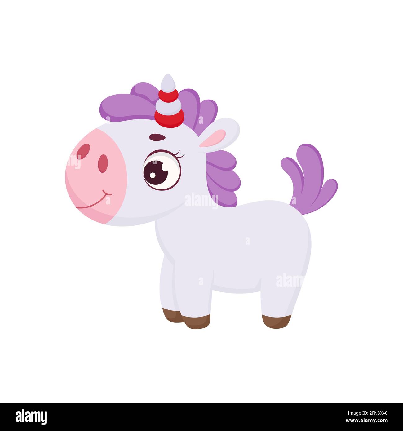 Licorne Magique Et Drole Adorable Personnage De Dessin Anime Magique Unicorn Pour L Impression Les Cartes La Douche De Bebe L Invitation Les Fonds D Ecran Decor Stoc Puericulture De Couleur Vive Image Vectorielle Stock