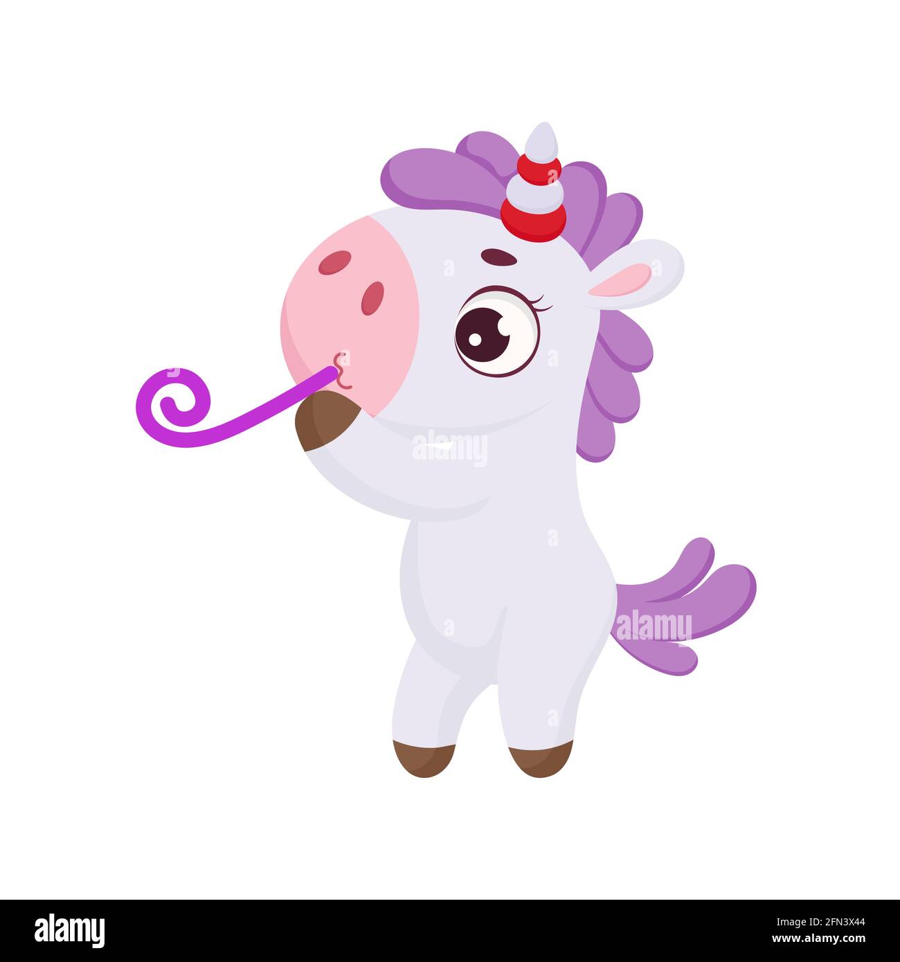 Licorne Magique Et Mignonne Avec Tuyau Drole De Magie Unicorn Personnage De Dessin Anime Pour L Impression Cartes Douche De Bebe Invitation Fonds D Ecran Decor Couleur Vive Image Vectorielle Stock Alamy