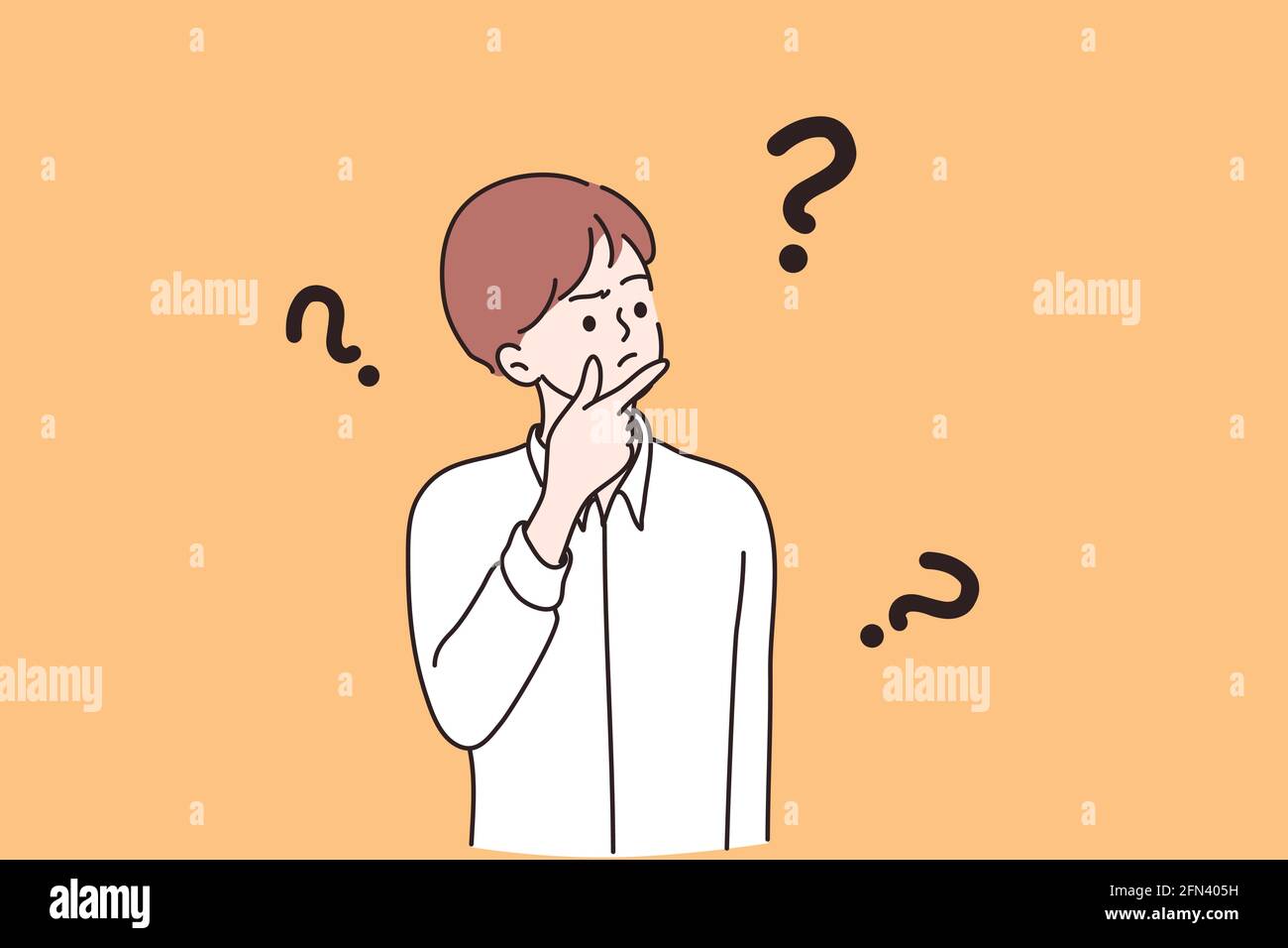 Notion de doute, de question, de prise de décision Illustration de Vecteur