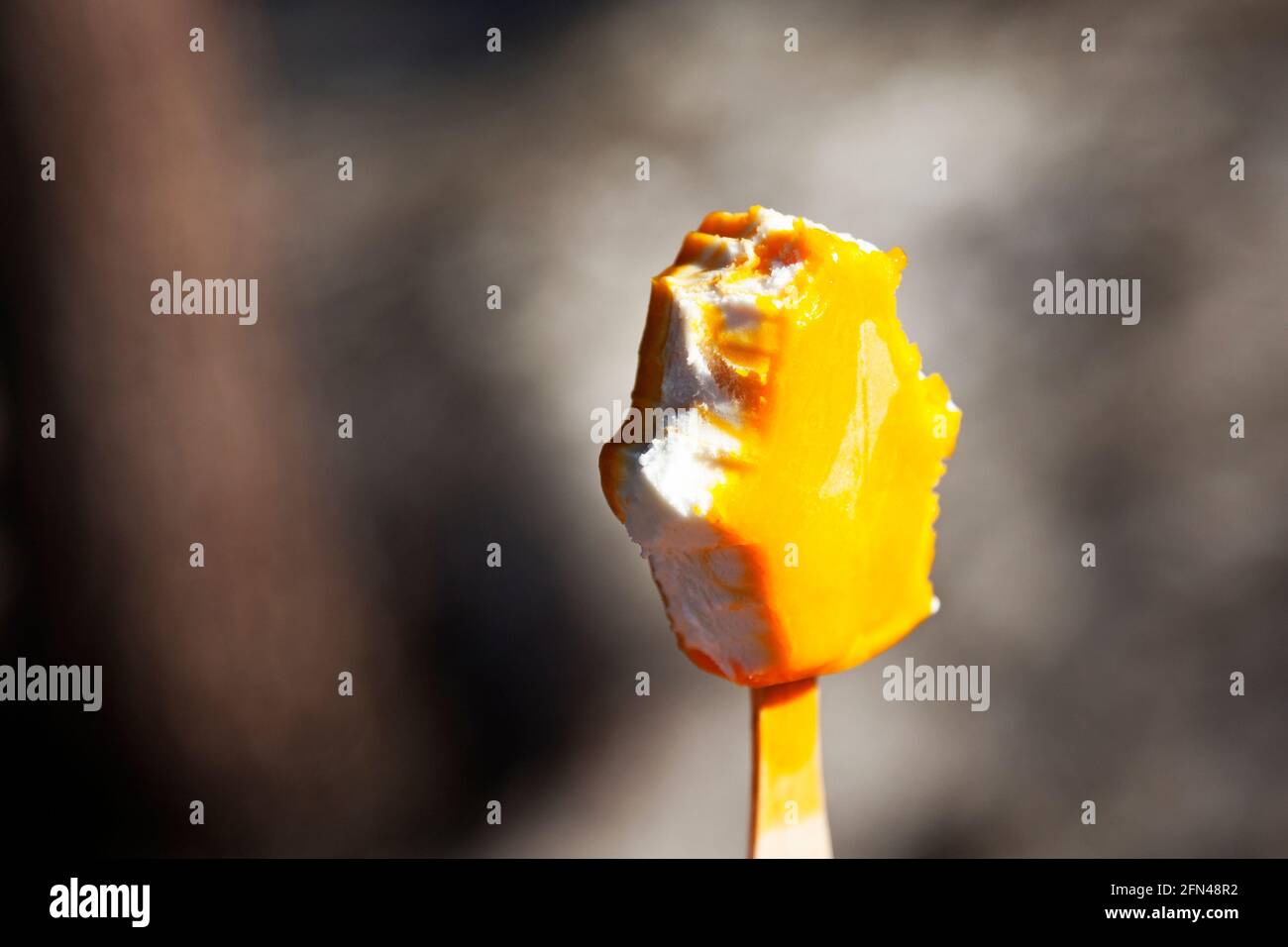 la glace de mangue que quelqu'un a mangé Banque D'Images
