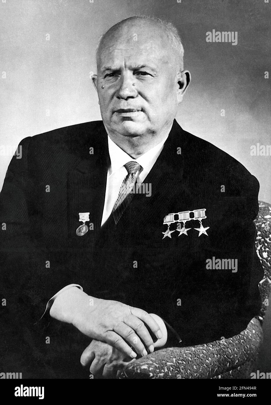 Khrouchtchev, Nikita, 17.8.1894 - 11.9.1971, politicien soviétique, INFO-AUTORISATION-DROITS-SUPPLÉMENTAIRES-NON-DISPONIBLE Banque D'Images