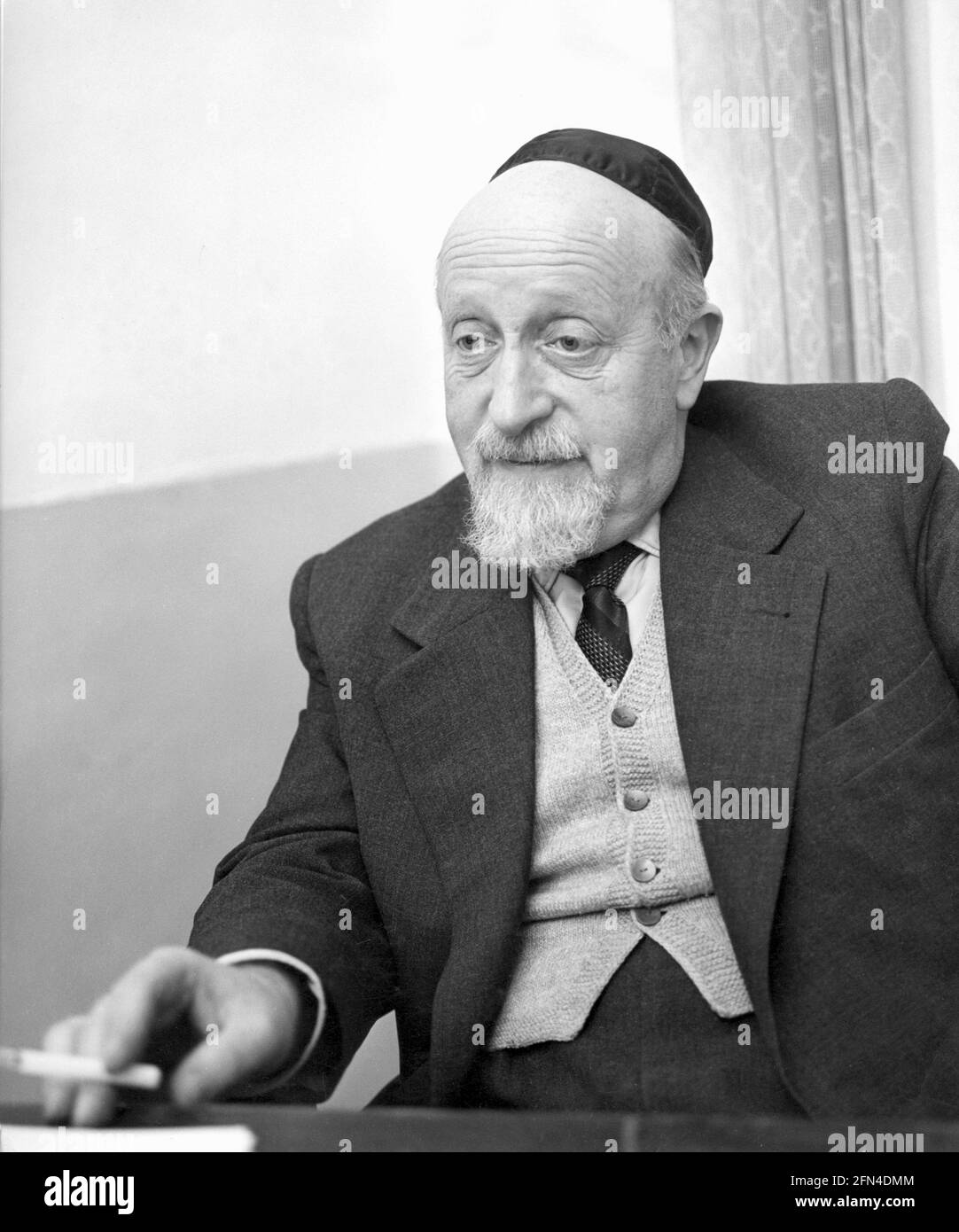 Eichmann, Adolf, 19.3.1906 - 1.6.1962, officier SS allemand, procès Eichmann, 2.4.- 15.12.1961, témoin Phillip Pinhas Freudiger, À USAGE ÉDITORIAL EXCLUSIF Banque D'Images