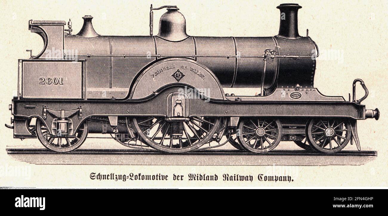 Transport / transport, chemin de fer, locomotives, locomotive à vapeur de la classe 2601 4-2-2, DROITS supplémentaires-AUTORISATION-INFO-NON-DISPONIBLE Banque D'Images