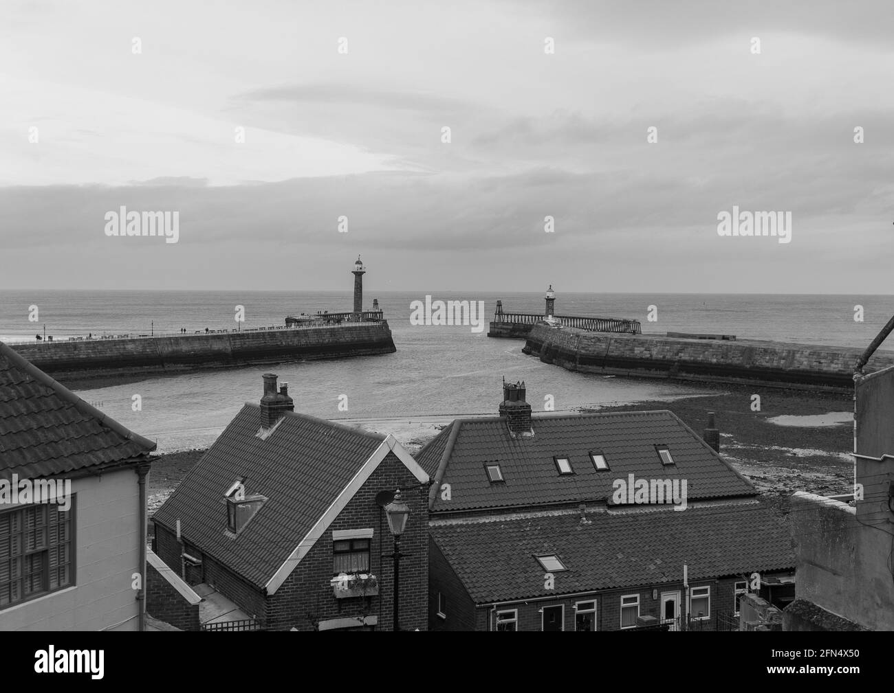 Whitby, North Yorkshire, Angleterre, vue depuis les 199 marches Banque D'Images