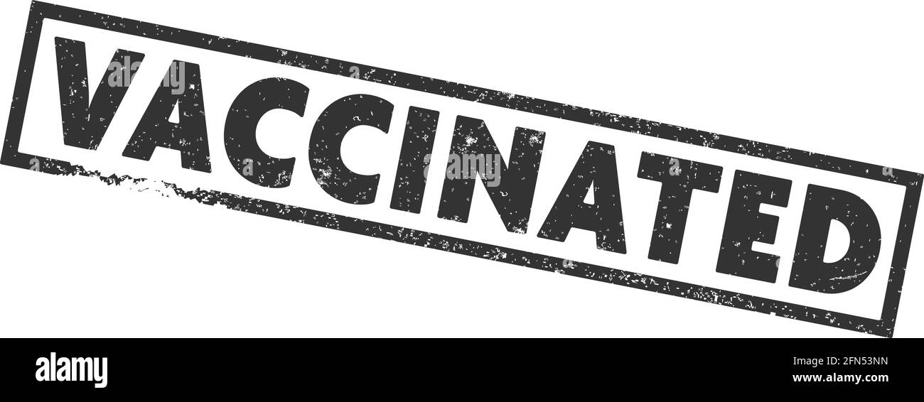 Tampon en caoutchouc VACCINÉ grungy isolé sur l'illustration vectorielle blanche Illustration de Vecteur