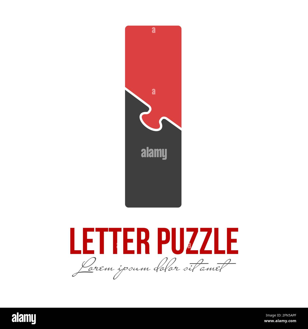 La lettre I est composée de puzzles. Illustration vectorielle pour logo, logo de marque, autocollant ou scrapbooking, pour l'éducation.style simple. Illustration de Vecteur