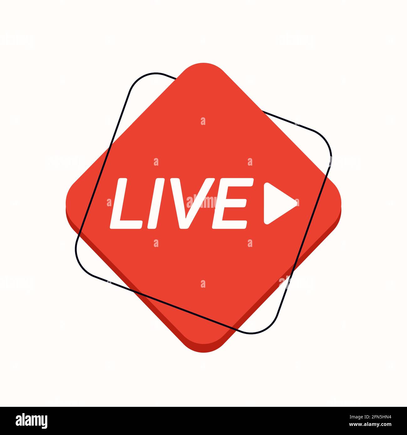 ICÔNE EN DIRECT, bouton, symbole, Web, interface utilisateur, application Icône de médias sociaux en streaming. Bulle de la parole. Illustration vectorielle. Illustration de Vecteur