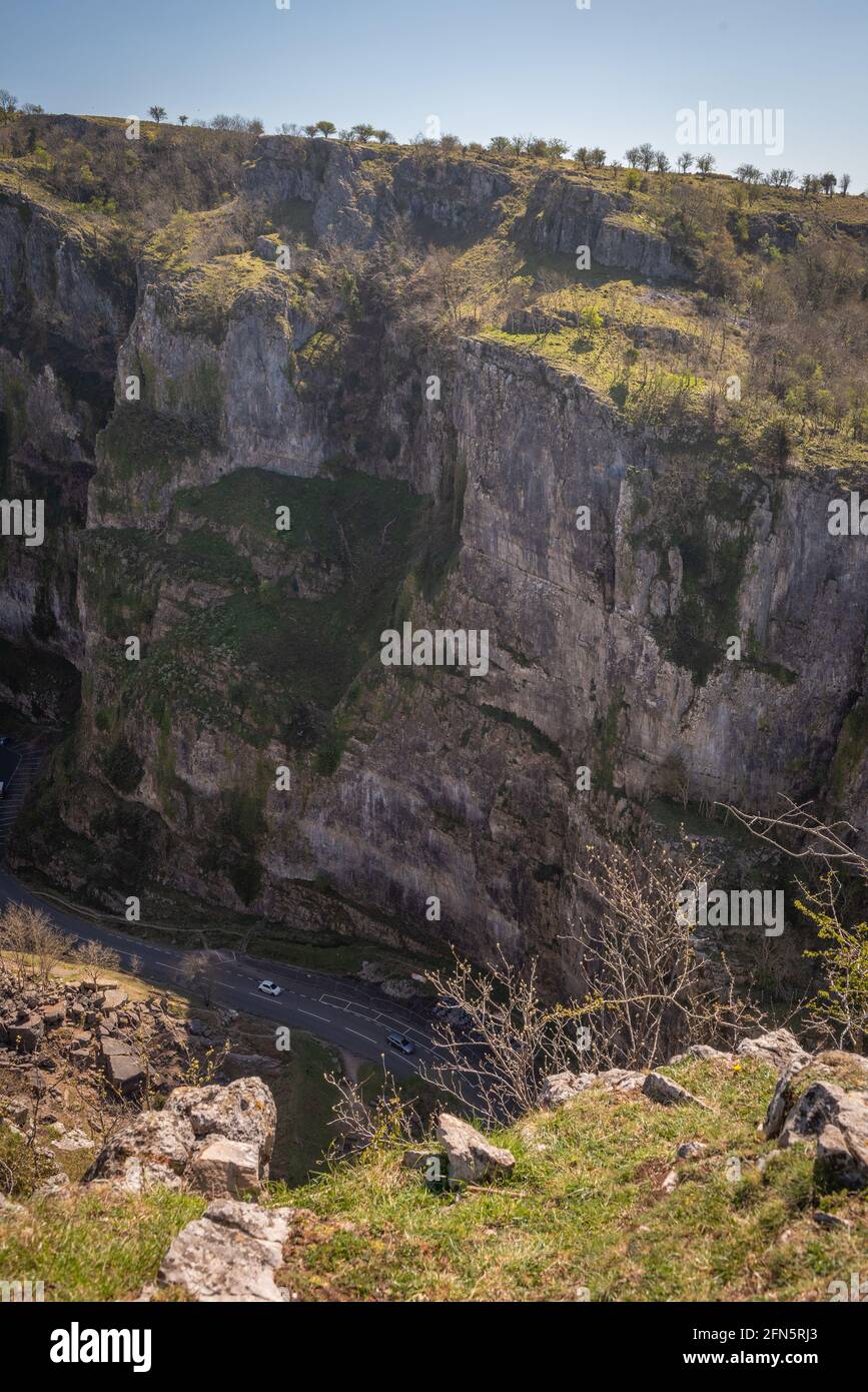Gorge de cheddar dans les collines de Mendip, Somerset, Royaume-Uni Banque D'Images