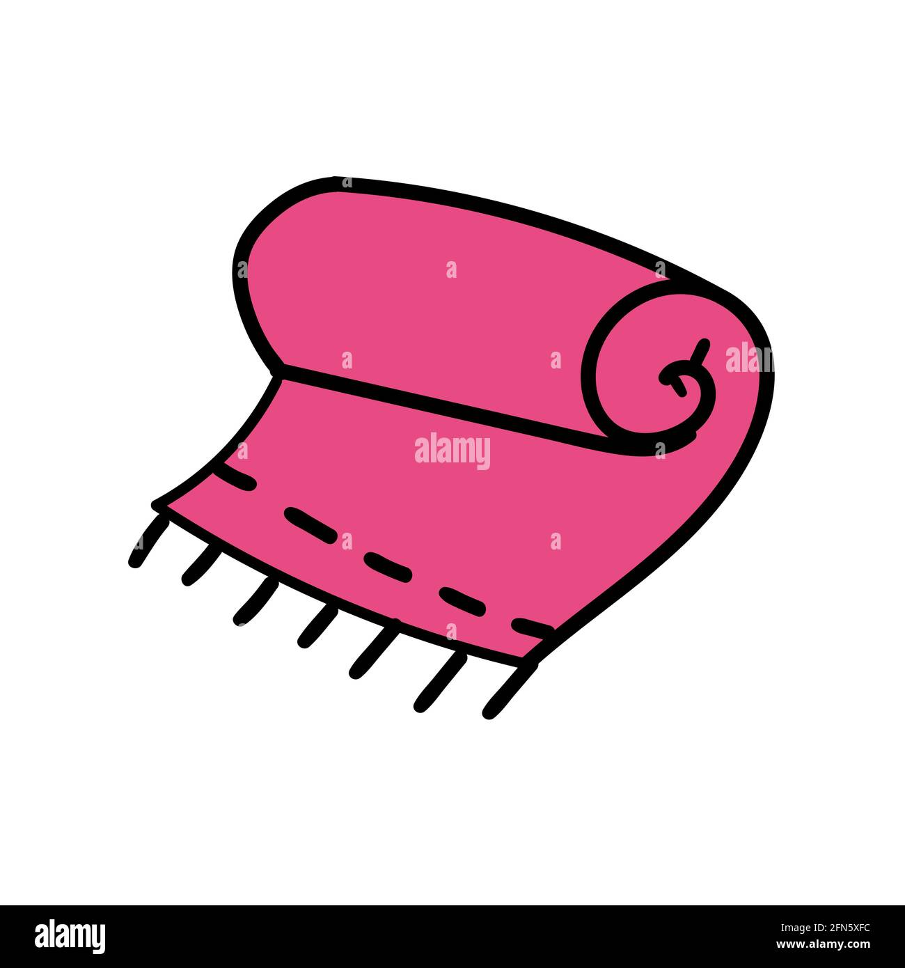 serviette de plage. Vecteur de dessin au trait monochrome Illustration de Vecteur