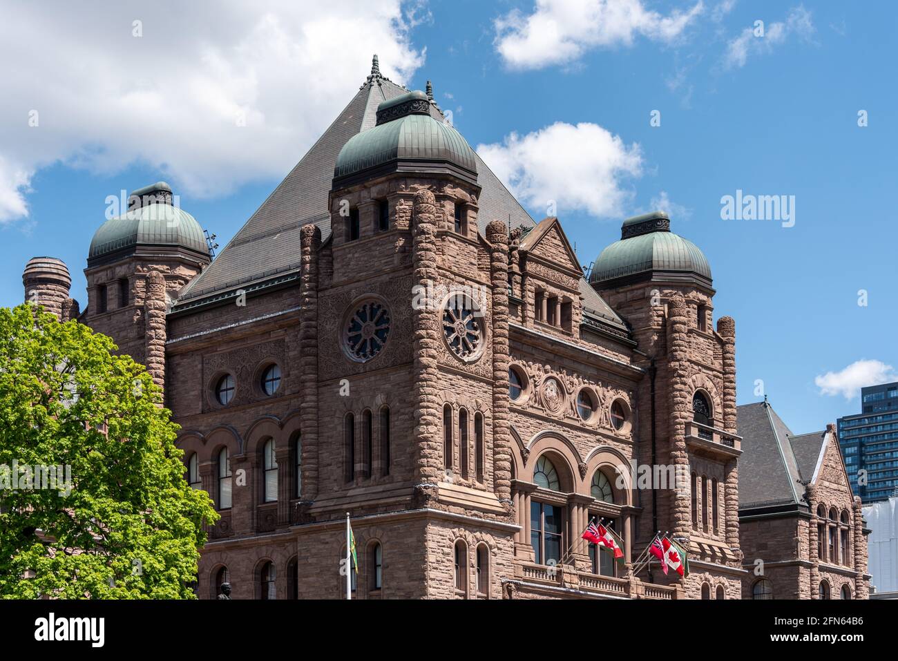 Extérieur de l'édifice de l'Assemblée législative de l'Ontario, à Queen's Park, Toronto, Canada Banque D'Images