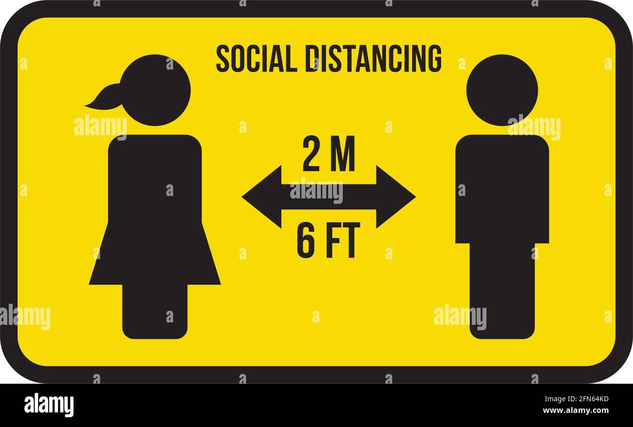 Symbole de distance sociale vecteur de symbole garder le signe de distance de sécurité dans illustration d'un pictogramme de glyphe Illustration de Vecteur