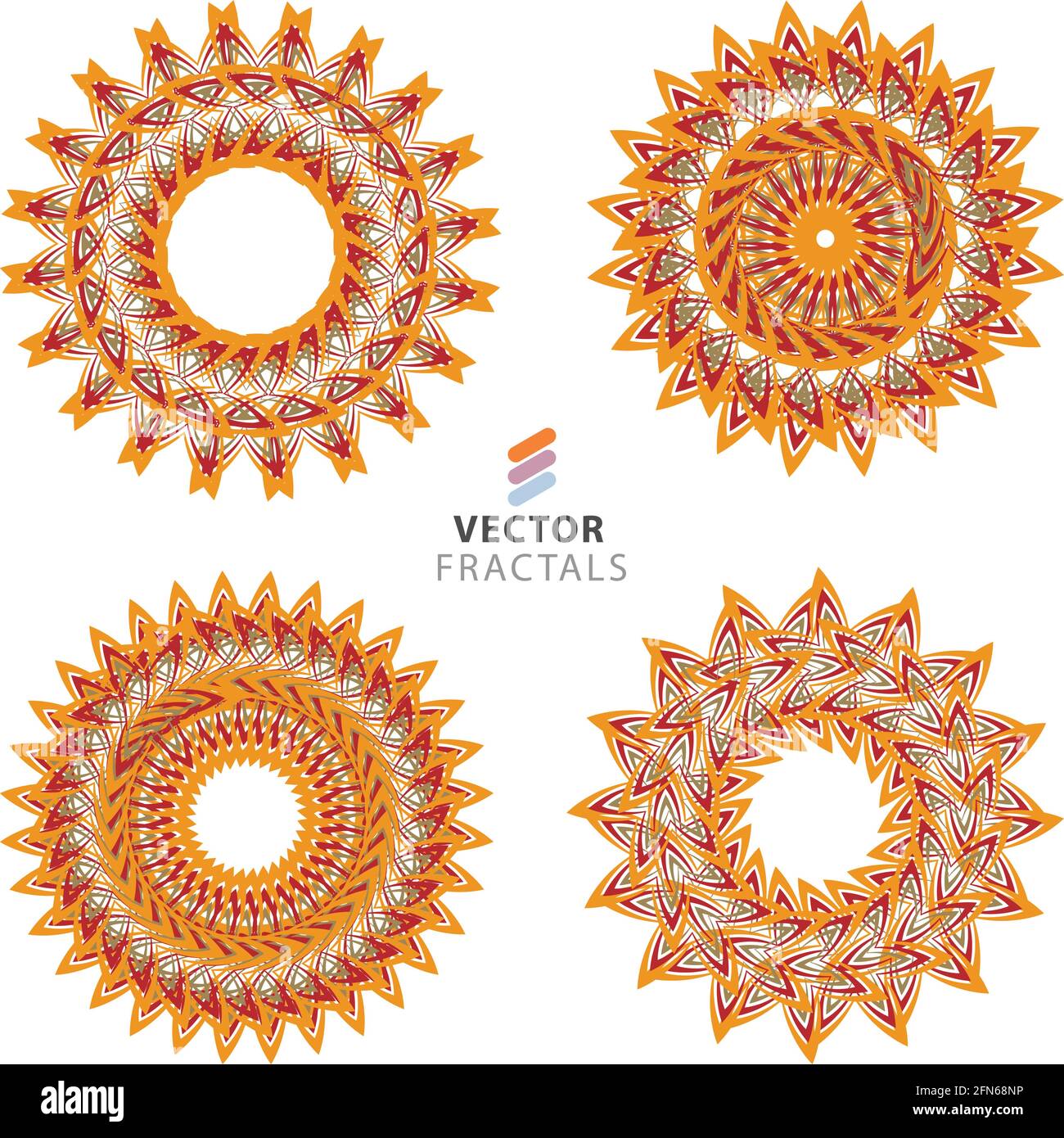 Fractale coloré vecteur créatif fleur design collection Illustration de Vecteur