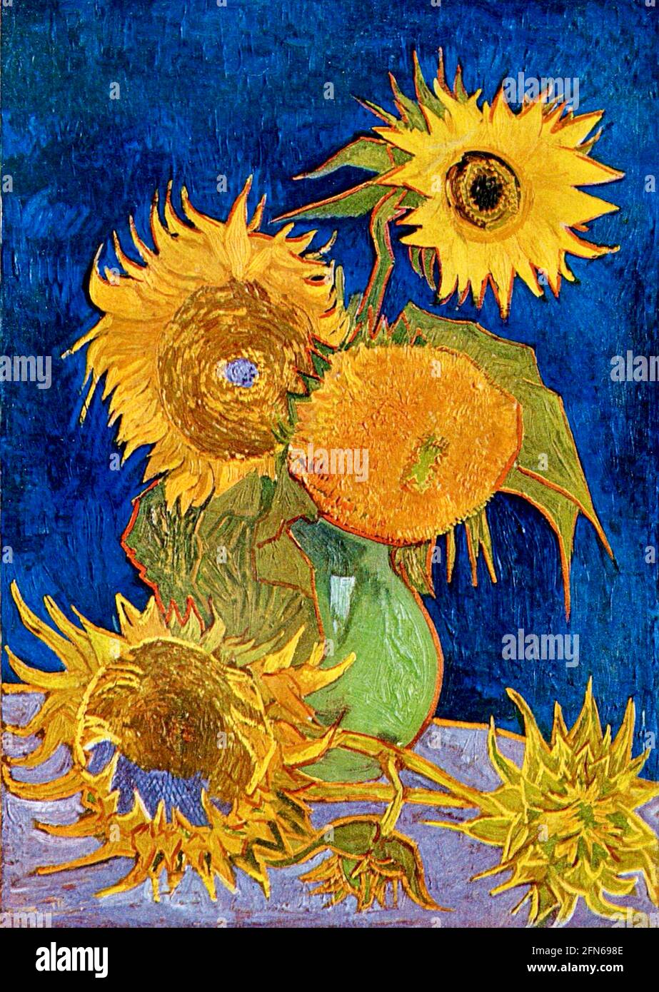 Œuvre d'art de Vincent van Gogh - six tournesols. Banque D'Images